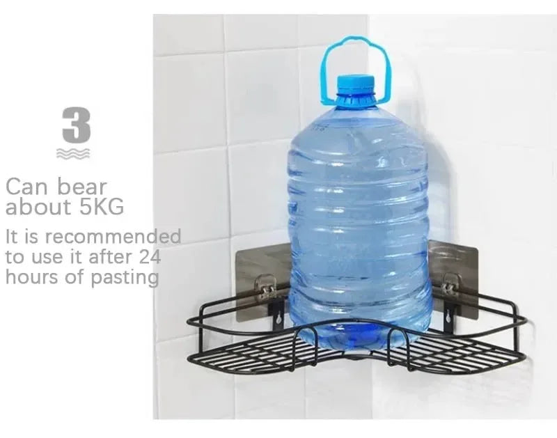 Bathroom Corner Storage Shelf – Wall Mounted Organizer for Shower