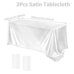 Satin Rectangle Tablecloth – Smooth Solid Color Cover for Wedding Parties