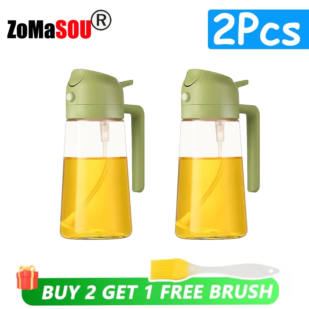 2-in-1 Oil Sprayer Dispenser – Plastic Kitchen Tool for BBQ and Cooking