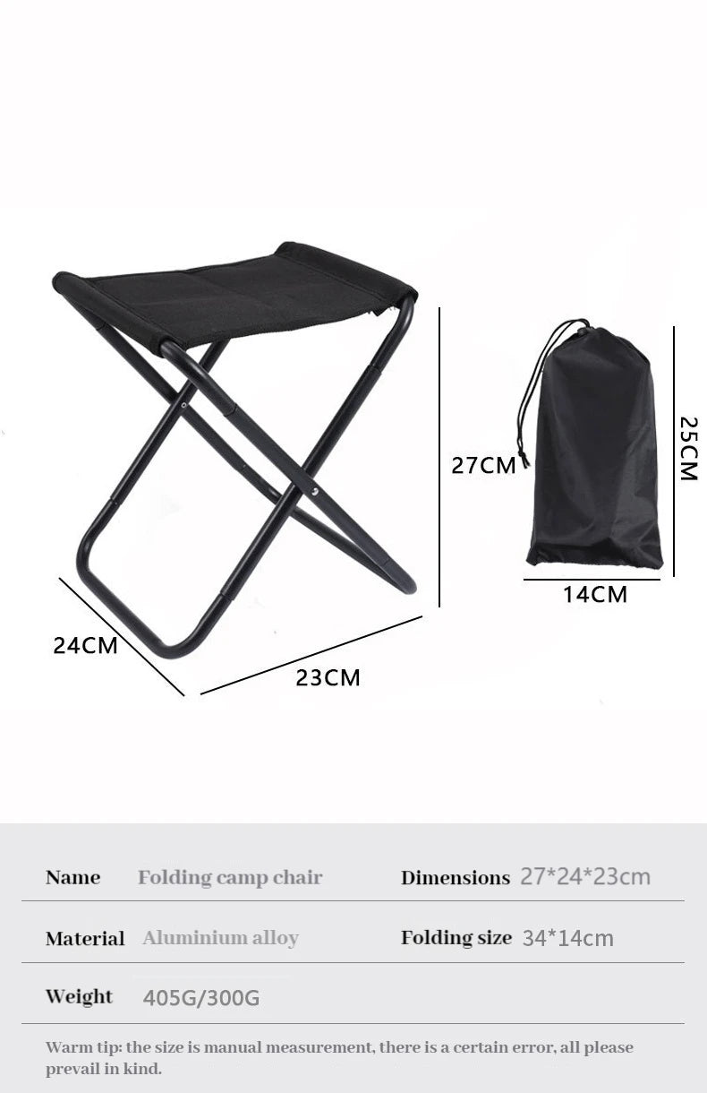 Portable Folding Camping Chair – Aluminum Alloy Seat for Outdoor Fishing