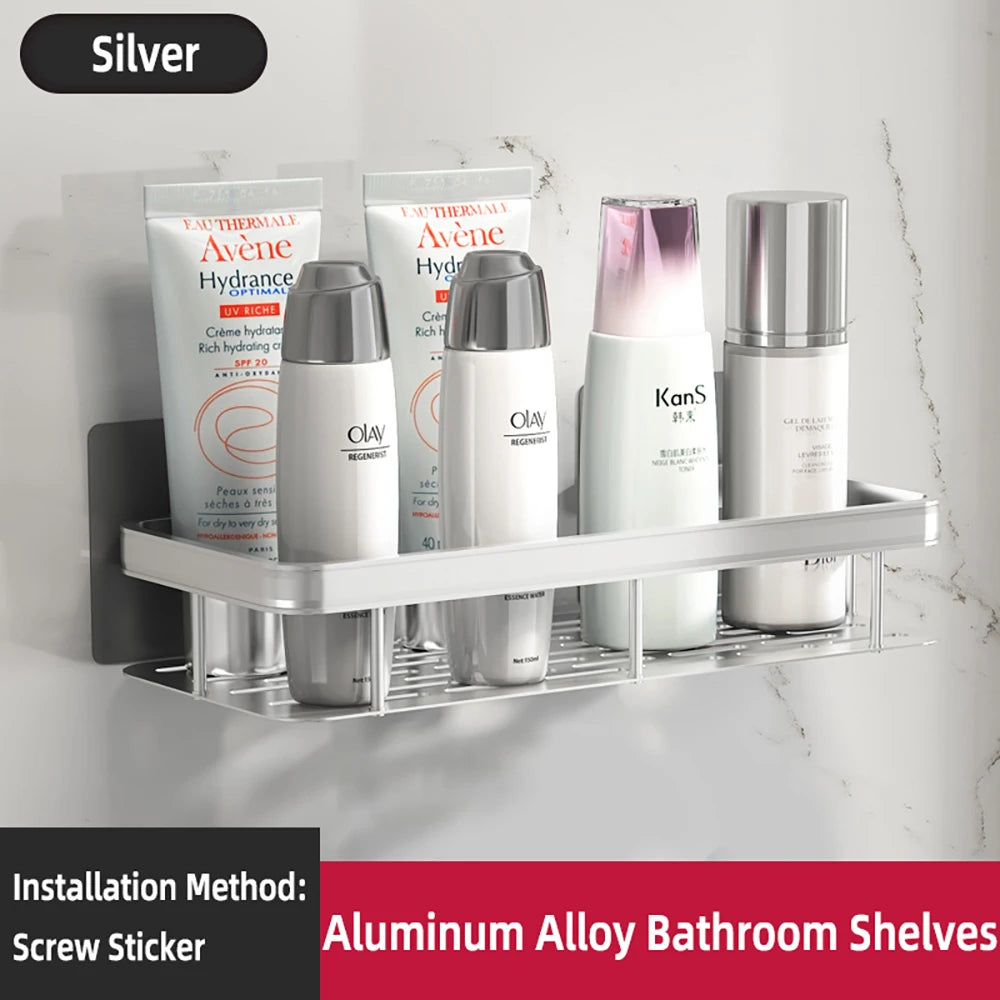 Adhesive Corner Shower Shelf – No Drill Wall Storage for Bathroom Organization