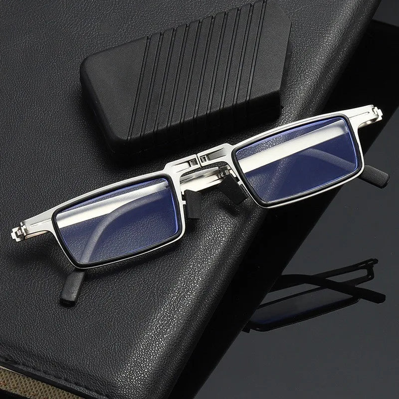 Folding Metal Reading Glasses – Anti-Blue Light Eyewear for Men and Women