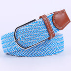 Woven Elastic Canvas Belt – Stretch Braided Buckle Strap for Casual Jeans
