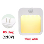 Motion Sensor LED Night Light – Dimmable EU Plug for Bedroom and Corridor