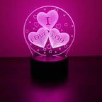 3D Heart LED Night Light – Romantic Illusion Lamp for Valentine's Day Gifts