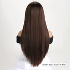 Long Straight Synthetic Wig – 26-Inch Colored Hair for Cosplay Halloween