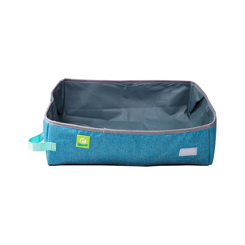 Foldable Cat Litter Box – Waterproof Oxford Cloth for Travel and Home