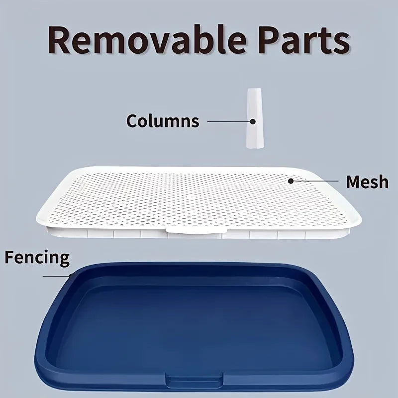Plastic Dog Potty Tray – Removable Mesh Grid for Indoor House Training