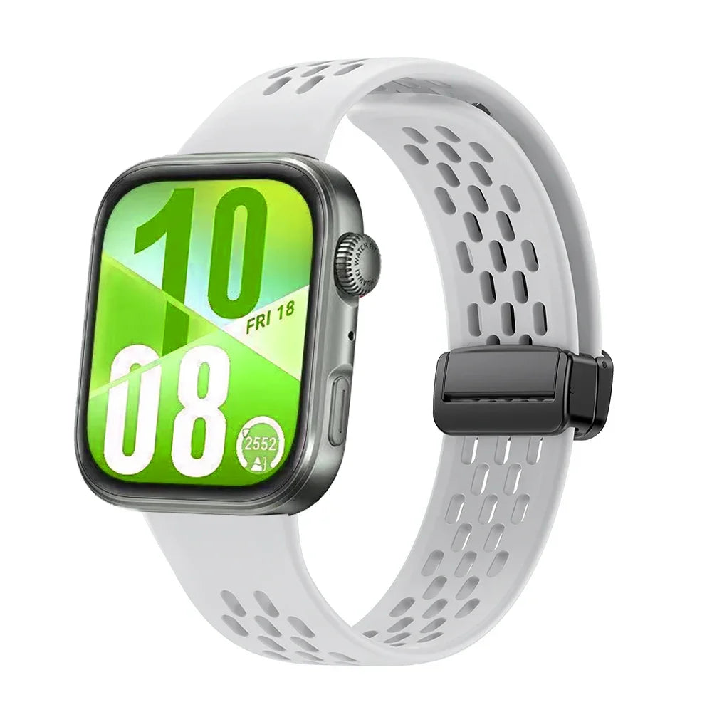 Magnetic Silicone Watch Strap – Breathable Sports Band for Huawei Watch Fit