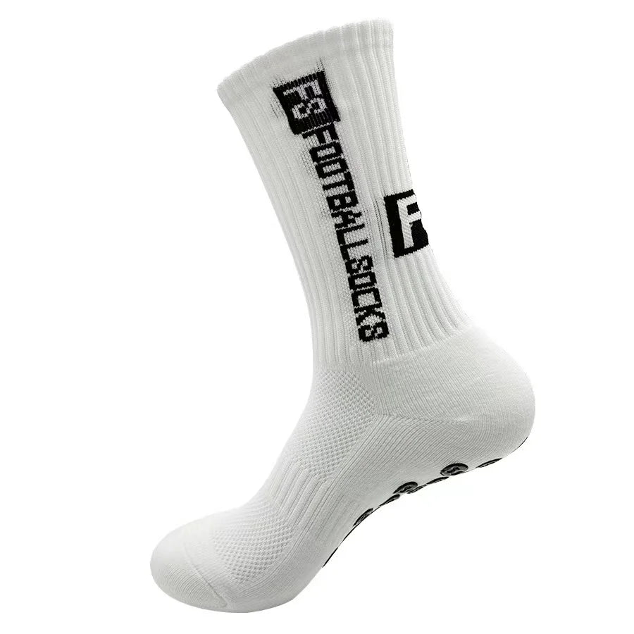 Anti-Slip Athletic Socks – Cotton Grip Crew for Soccer and Basketball