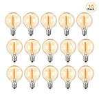 G40 Gold Tint LED Filament Bulbs – Dimmable Glass Globe for Outdoor Decor