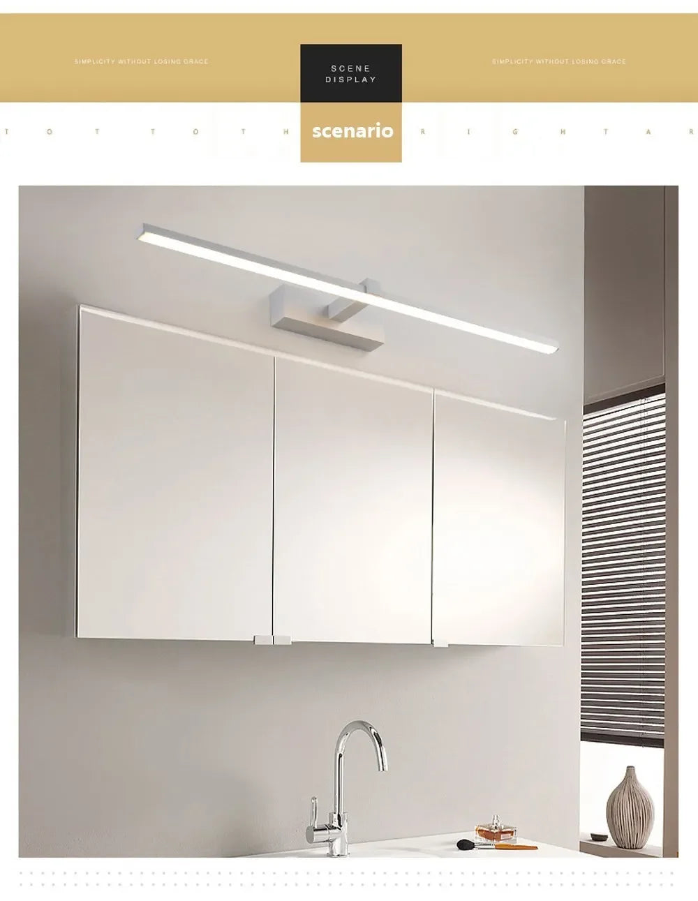 Modern LED Wall Mirror Light – Waterproof Bathroom Vanity Lamp for Makeup