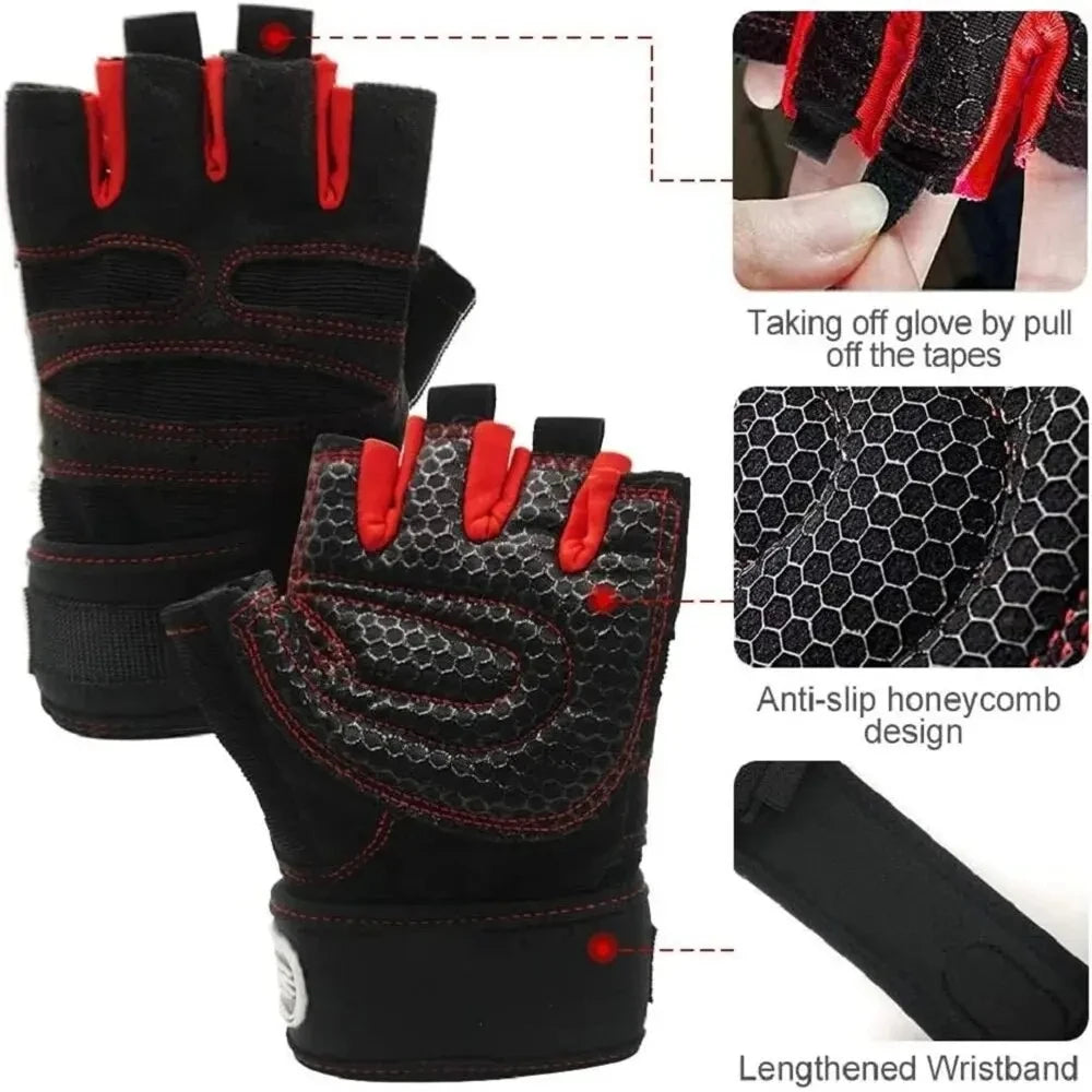 Shockproof Weight Lifting Gloves – Wrist Support for Gym Fitness Training