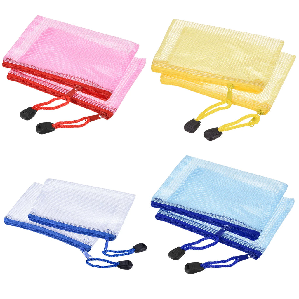 Waterproof Mesh Zipper Pouches – PVC Document File Bags for Office Stationery