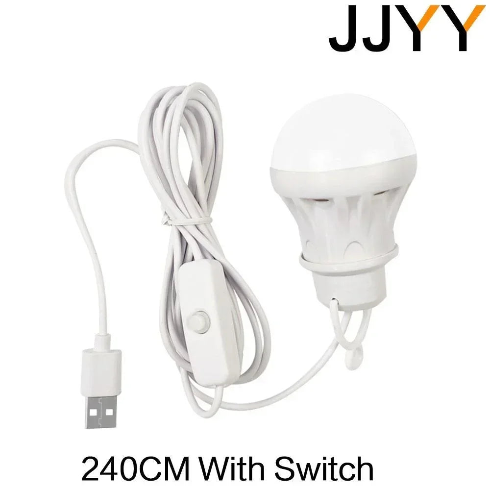 Portable LED USB Lantern – Dimmable Hanging Bulb for Camping and Hiking
