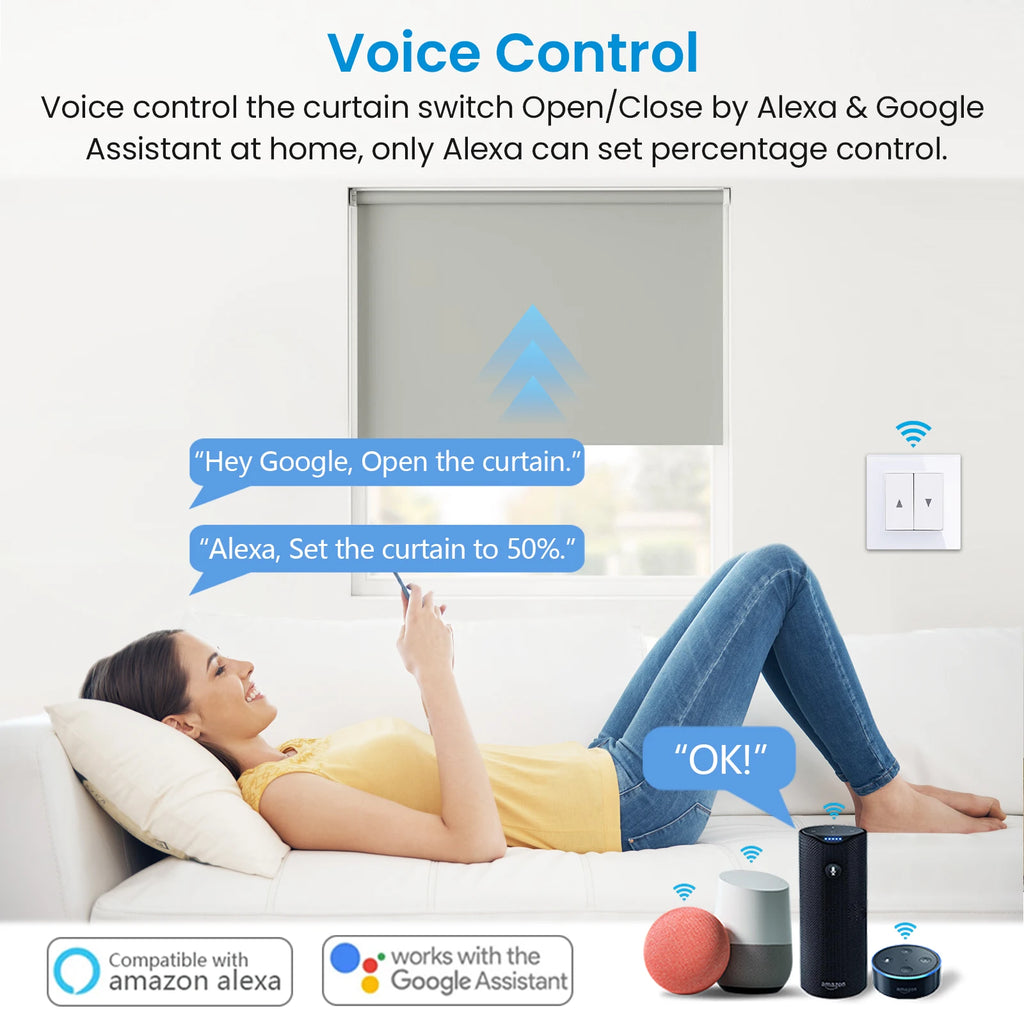 Smart Roller Shutter Switch – Voice Control for Automated Home Blinds