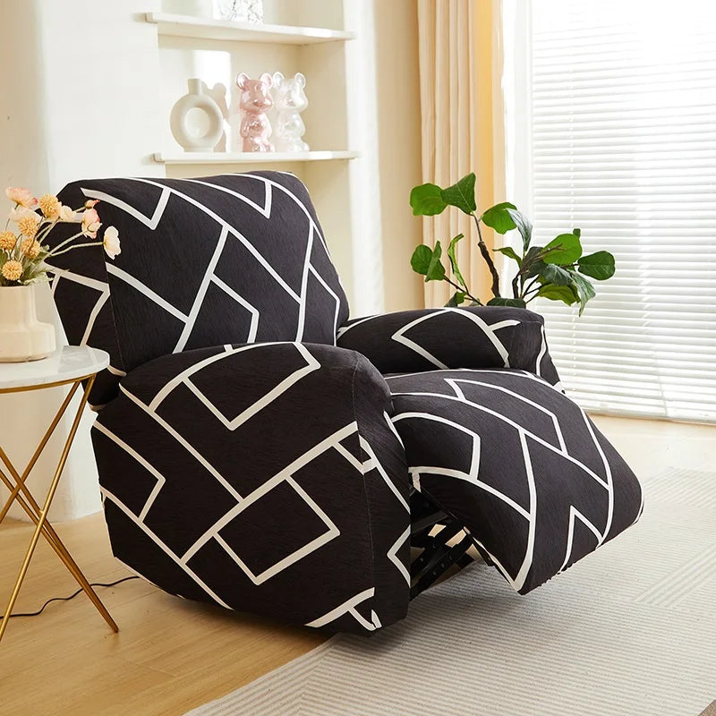 Printed Elastic Recliner Cover – Stretch Slipcover for Living Room Furniture