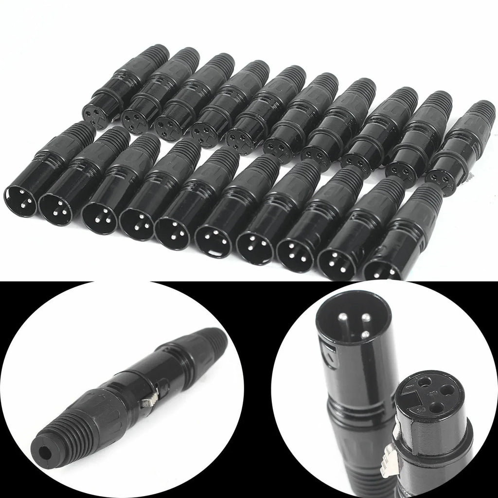 XLR DMX Microphone Connectors – 3 Pin Audio Plugs for Professional Sound Gear