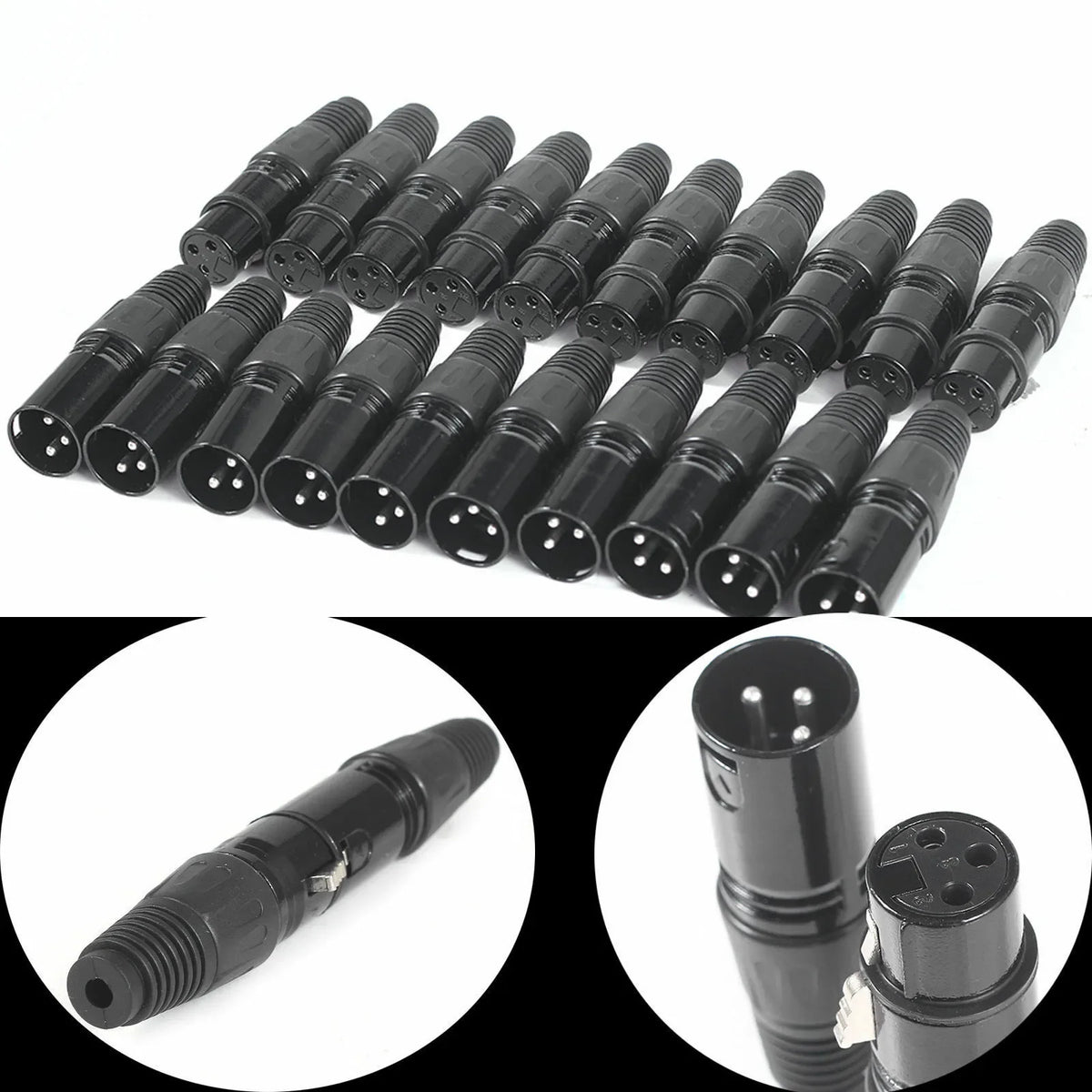 XLR DMX Microphone Connectors – 3 Pin Audio Plugs for Professional Sound Gear
