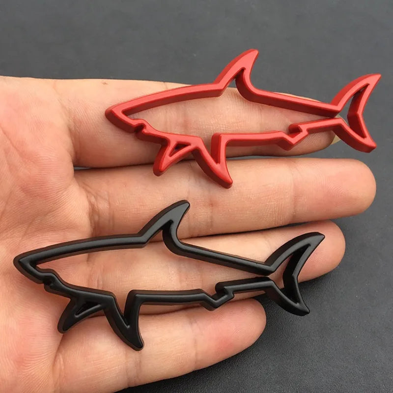 Metal Shark Emblem Badge – 3D Hollow Decal for Car and Motorcycle Styling
