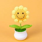 Handwoven Crochet Sunflower Potted Plant – Decorative Gift for Home Decor
