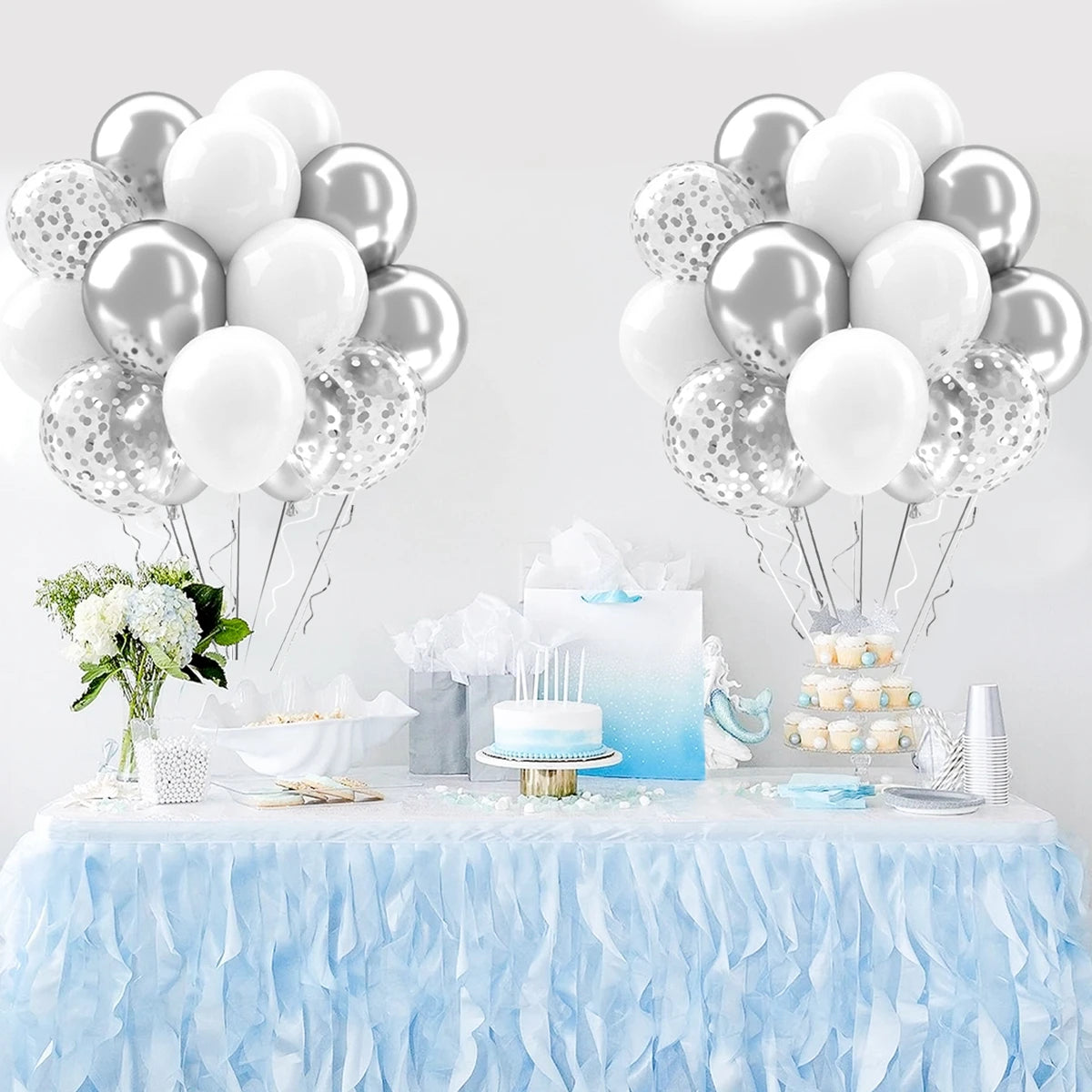 Metallic Pearl and Confetti Balloons – Decorative Latex Set for Party Events