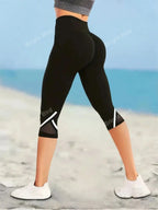 Mesh High Waist Yoga Capris – Tummy Control Leggings for Workout Activewear