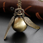 Vintage Gold Fairy Ball Quartz Pocket Watch – Pendant Necklace Gift