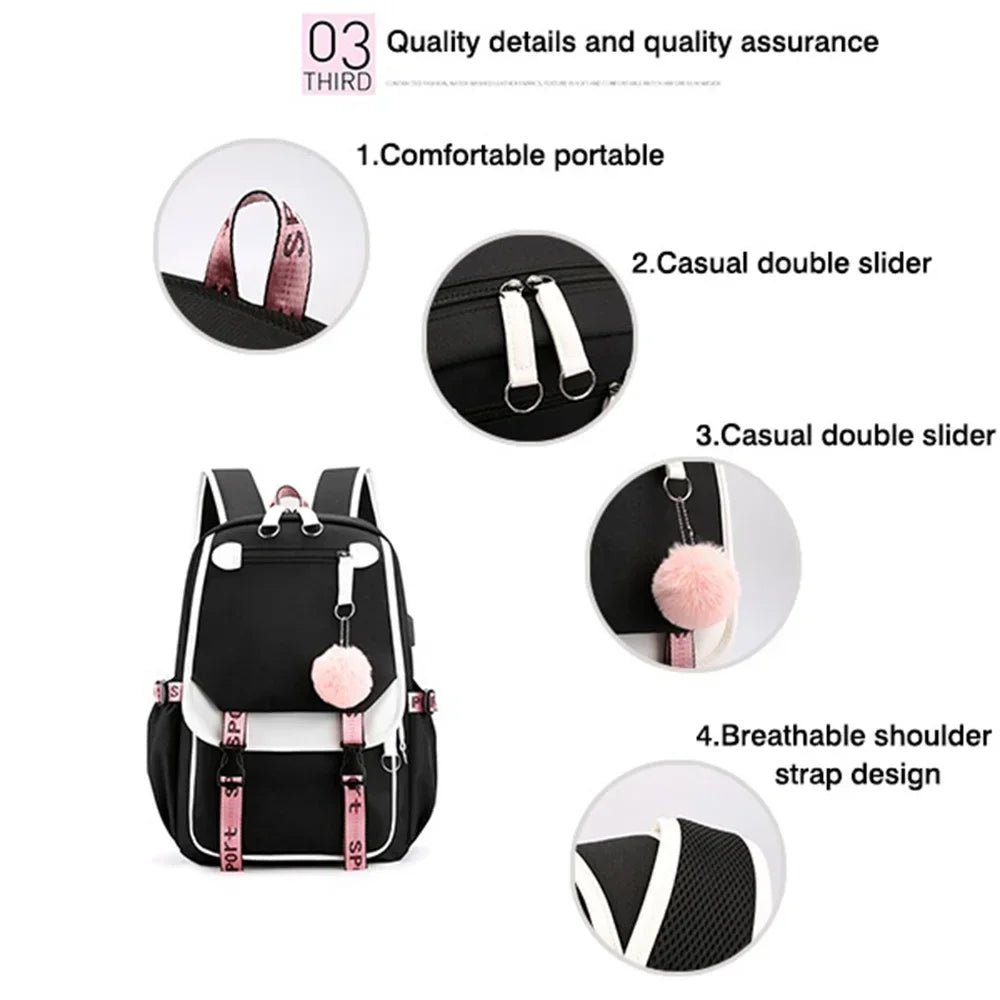 Large Capacity Travel Backpack – Laptop School Bag for Men and Women
