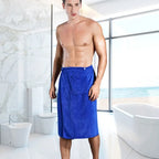 Wearable Polyester Bath Towel with Pocket – Soft Absorbent Wrap for Gym Beach