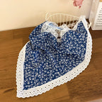 Knitted Lace Flower Hair Scarf – Boho Triangle Headband for Women Hair Styling