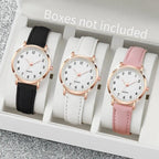 Arabic Dial Quartz Wristwatch – Leather Strap Casual Gift for Women