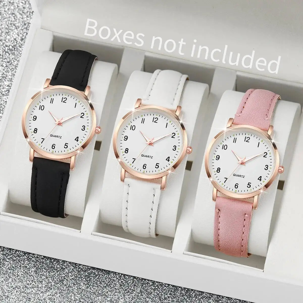 Arabic Dial Quartz Wristwatch – Leather Strap Casual Gift for Women