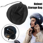 Plush Motorcycle Helmet Bag – Soft Drawstring Protective Carrier for Cycling