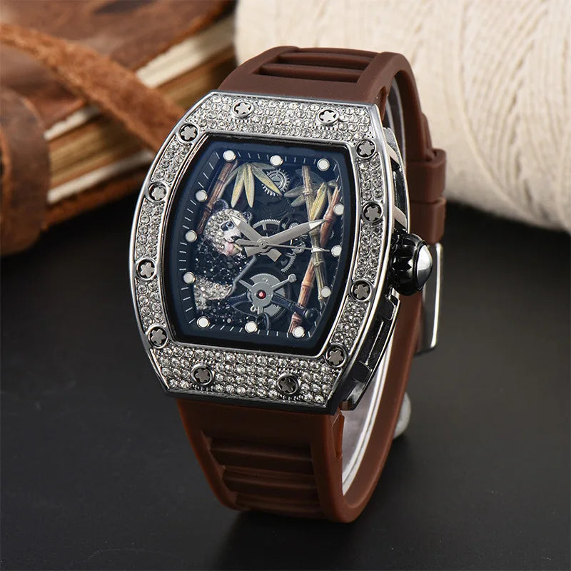 Bamboo Hollow Dial Quartz Watch – Fashionable Wooden Wristwatch for Men