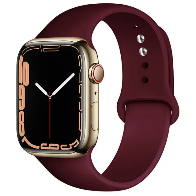 Silicone Apple Watch Sport Band – Adjustable Strap for Series 1-11 and Ultra
