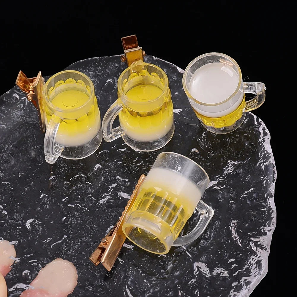 Beer Shaped Hair Clips – Creative Novelty Barrettes for Party Hairstyling