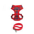 Plaid Pet Harness Leash Set – Adjustable Vest for Small Dogs and Cats