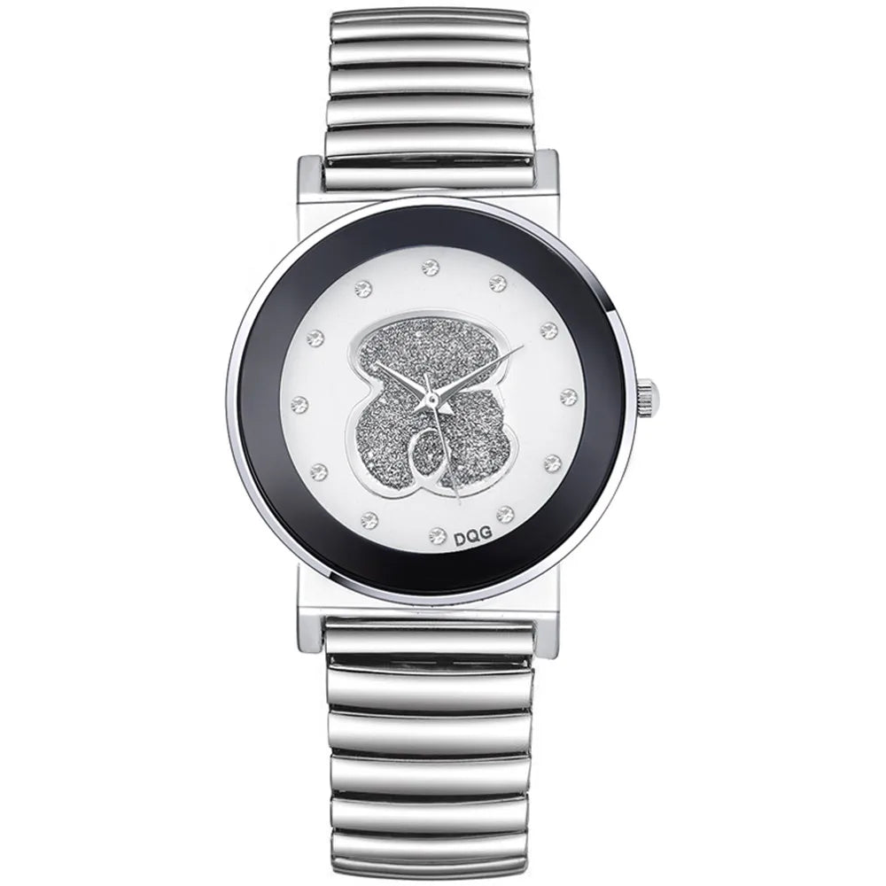 Bear Diamond Quartz Watch – Elegant Minimalist Wristwear for Women