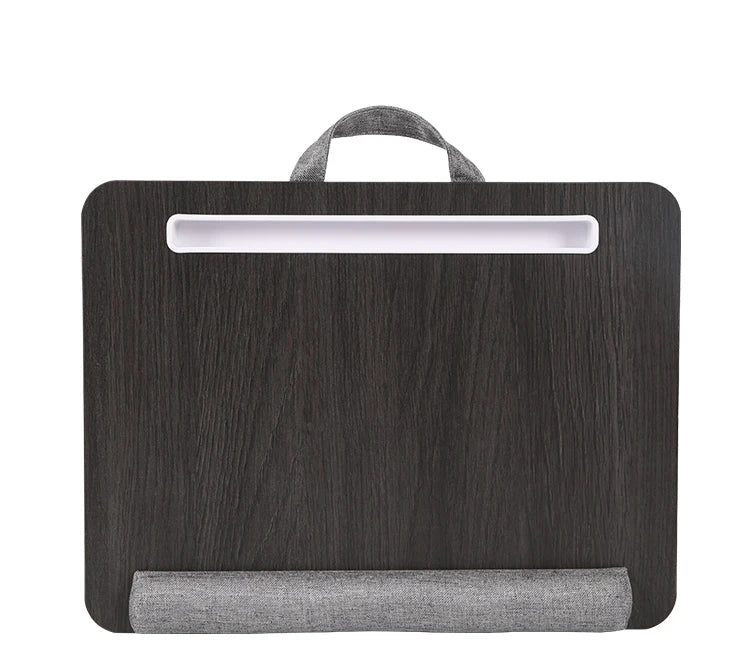 Portable Wooden Laptop Bed Desk – 15 Inch Lap Tray with Cushion for Study