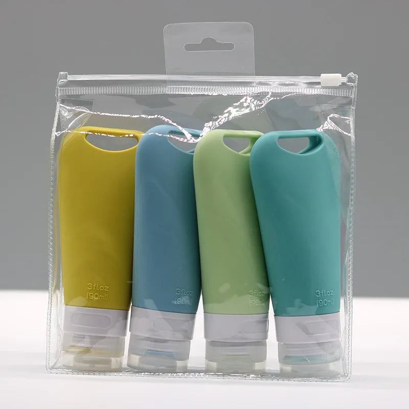 Silicone Travel Dispenser Bottles – Leakproof 90ml Containers for Toiletries