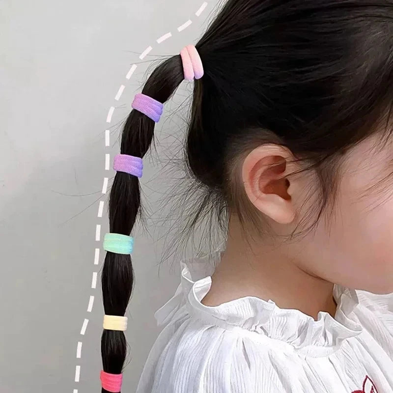 Colorful Nylon Hair Ties – Elastic Ponytail Holders for Kids Hair Styling