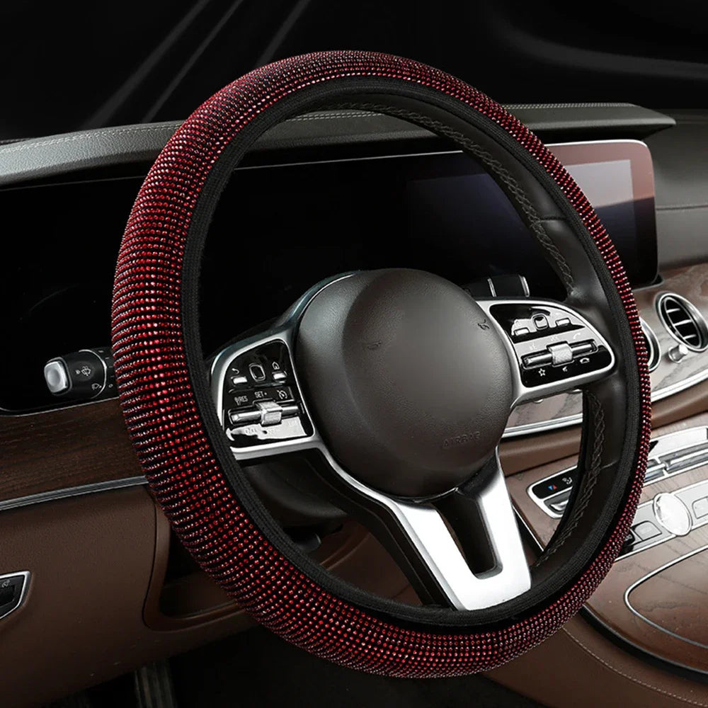 Crystal Rhinestone Steering Wheel Cover – Sparkling Auto Interior Decoration