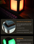 Pixel Style LED Lantern – 16 Color Portable Light for Home Decoration