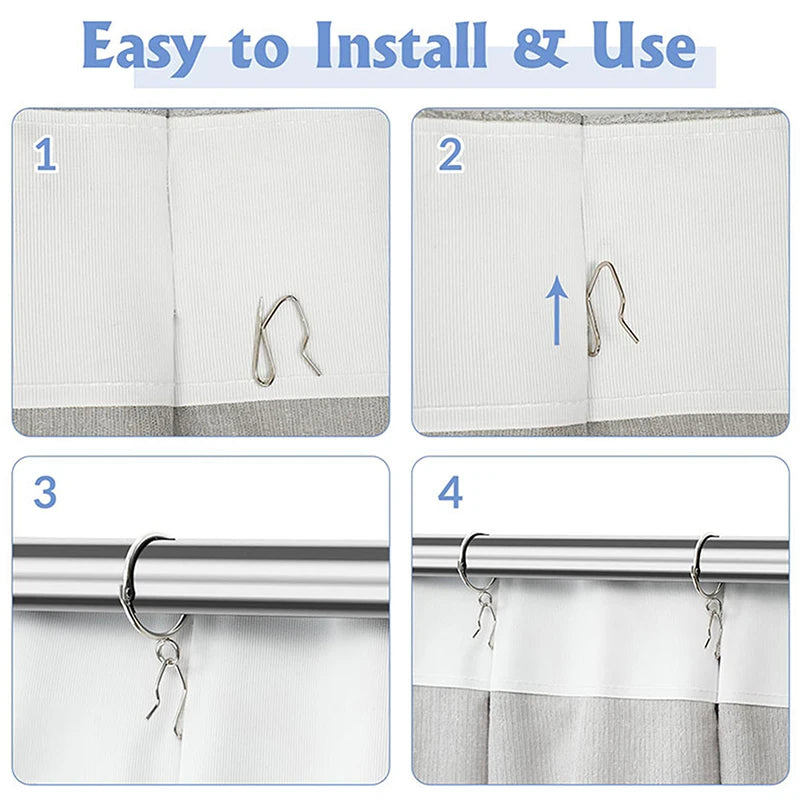 Stainless Steel Drapery Pin Hooks – Heavy Duty Curtain Pleating Accessories