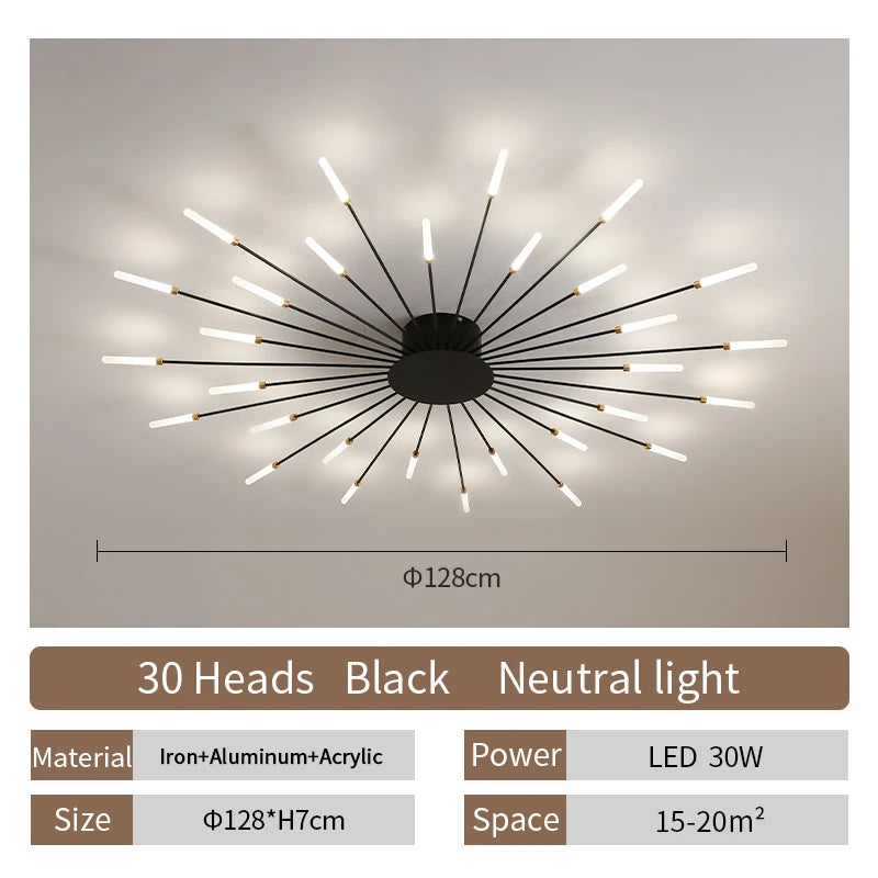 Modern Fireworks LED Ceiling Lamp – Decorative Chandelier for Living Room