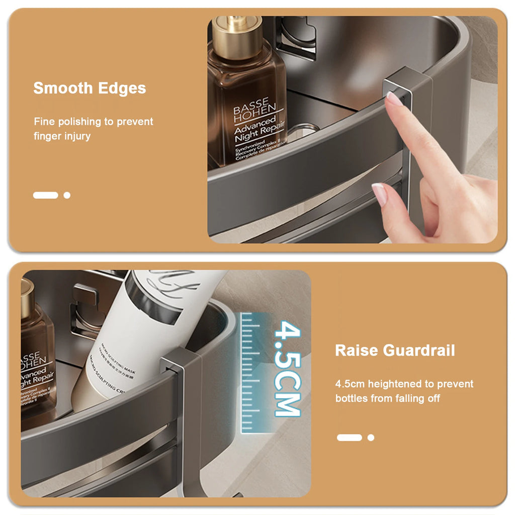 Bathroom Corner Shelf – Wall Mounted Shower Rack for Shampoo Storage