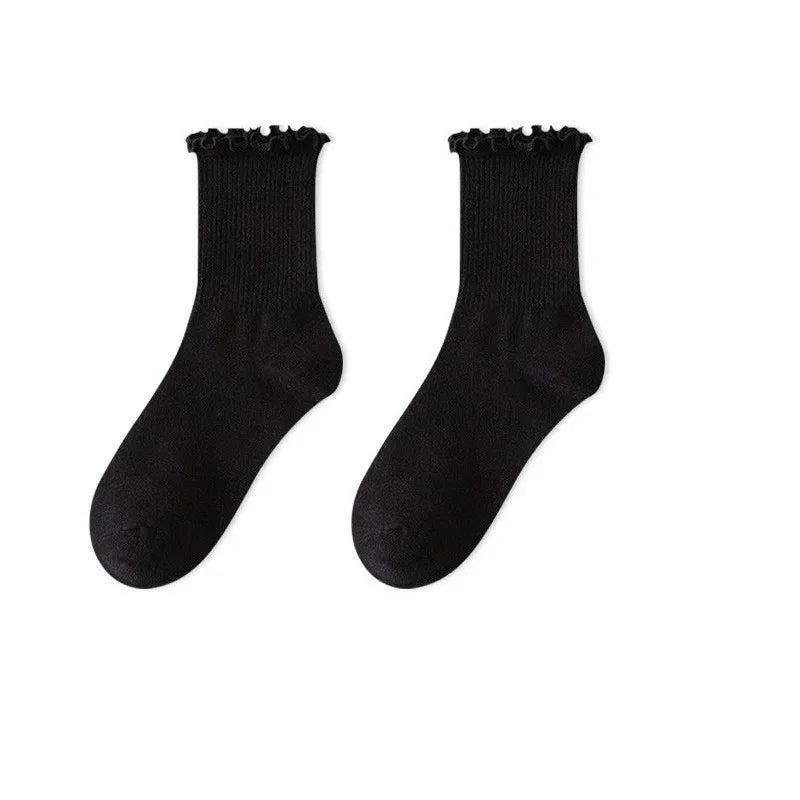 Ruffled Cotton Ankle Socks – Kawaii Lolita Accessories for Women