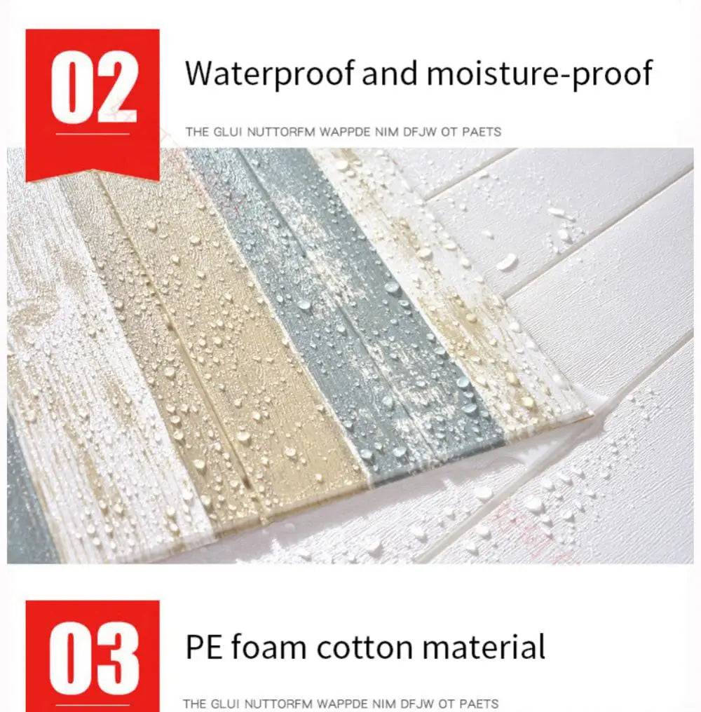 3D Wood Grain Foam Wall Tiles – Self-Adhesive Wallpaper for Home Decor
