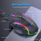 RGB Gaming Mouse – 12800 DPI Programmable 12-Button Ergonomic Controller for PC